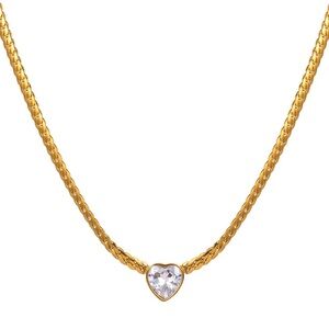 18k gold plated heart necklace